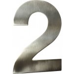 Domovní číslo "2" nerezová ocel, 15 cm – HobbyKompas.cz