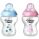 Tommee Tippee láhev s obrázky C2N 2ks me růžová 260ml