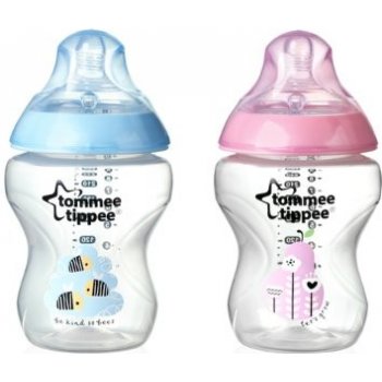 Tommee Tippee láhev s obrázky C2N 2ks me růžová 260ml