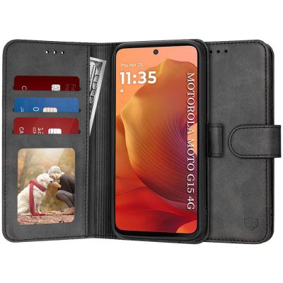 Techsuit Diary Book knížkové Motorola Moto G15 / G15 Power černé – Sleviste.cz