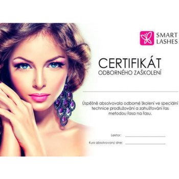 Smart Lashes Certifikát - Prodlužování řas