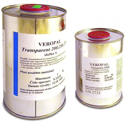 VEROPAL Transparent 250 1,5kg čirá epoxidová pryskyřice od 850 Kč -  Heureka.cz