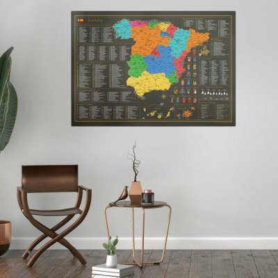 Stírací mapa Španělska – Zboží Dáma