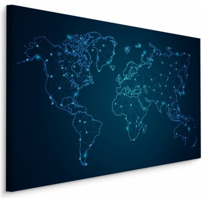 MyBestHome BOX Plátno Hvězdná Modrá Mapa Světa Varianta: 30x20 – Sleviste.cz
