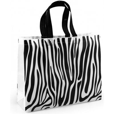 Prima-obchod Taška z laminované netkané textilie 31x26 cm, barva 2 bílá zebra – Sleviste.cz