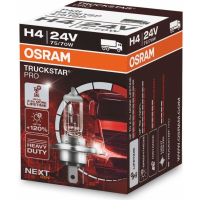 Osram Truckstar Pro H4 P43t 24V 75/70W 64196TSP – Zboží Mobilmania