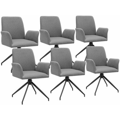 tectake 406193 otáčecí křeslo daya polstrované antracit 6 ks – Zboží Mobilmania