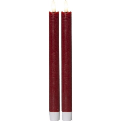 Star trading 2x LED rustikální svíčka FLAMME 24,5x2,1 cm červená – Hledejceny.cz