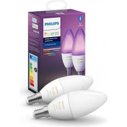 Philips Chytrá žárovka Hue Bluetooth 6W, E14, White and Color Ambiance, 2ks