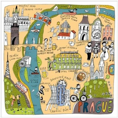Pohlednice - Mapa Prahy – Zboží Dáma