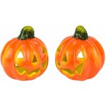 DOMMIO Dýně keramická smějící, set 2 ks, 10 × 12 cm – Zboží Dáma