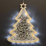 AMADEA Dřevěná svítící dekorace strom s LED osvětlením 31 cm – Zboží Mobilmania