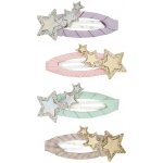MIMI & LULA Sponky do vlasů Trailing Star Clic Clacs – set 4 ks, růžová barva, kov, textil – Zboží Dáma