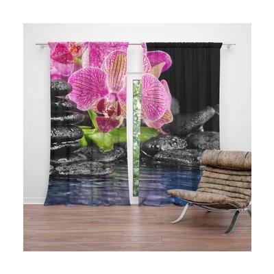 Sablio Závěs Orchidej na kamenech: 2ks 140x250cm – Hledejceny.cz