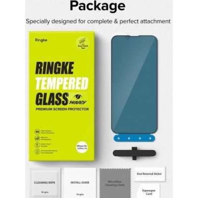 Pouzdro Ringke iPhone 14/13/13 Pro Screen Protector Privacy Tempered Glass with installation jig černé – Zbozi.Blesk.cz