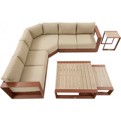 DEOKORK Hliníková rohová sestava pro 5 osob MADRID NEW terracotta – Hledejceny.cz