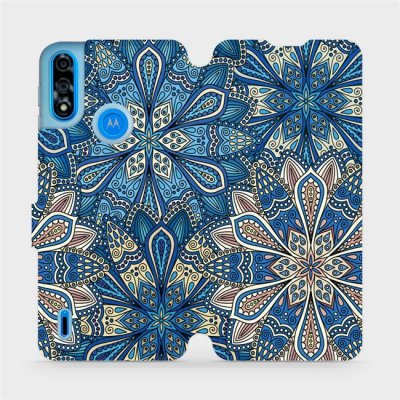 Pouzdro Mobiwear Flipové Motorola Moto E7 Power - V108P Modré mandala květy – Hledejceny.cz