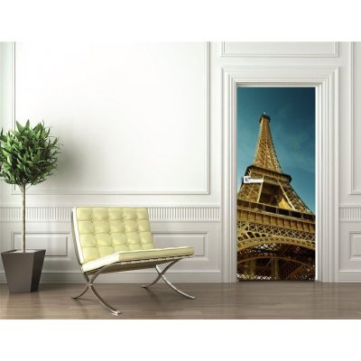 WEBLUX 44011733 Samolepka na dveře fólie Eiffel Tower Eiffelova věž Paříž Francie rozměry 90 x 220 cm – Zboží Mobilmania
