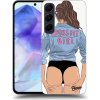 Pouzdro a kryt na mobilní telefon Samsung Picasee silikonové Samsung Galaxy A55 5G Crossfit girl nickynellow černé