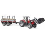 Bruder 2046 Massey Ferguson 7480 s čelním nakladačem a přepravníkem dřeva 1:16 – Hledejceny.cz