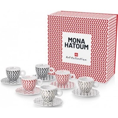 Illy Mona Hatoum porcelánové cappuccino šálky s podšálky 6 x 160 ml