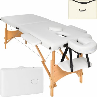 Tectake dvouzónový masážní stůl FČervenádi s dřevěným rámem 210 x 95 x 62 84 cm – Zboží Mobilmania