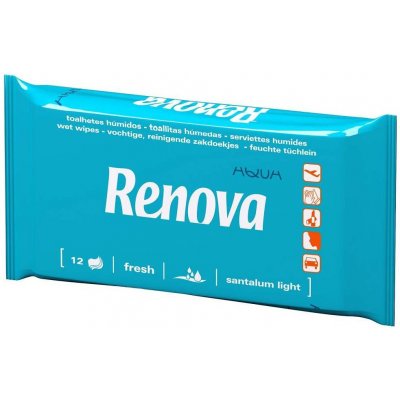 RENOVA Vlhčené cestovní ubrousky Aqua, 12 ks – Hledejceny.cz