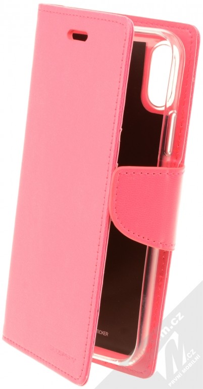 Pouzdro Goospery Bravo Diary Apple iPhone X, iPhone XS sytě růžové