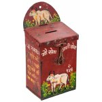 Sanu Babu Stará plechová kasička ručně malovaná 11x8x25cm AL – Zboží Dáma