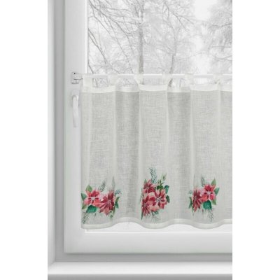 VÁNOČNÍ VITRÁŽKOVÁ ZÁCLONA 3 60X150CM NA POUTKÁCH – Hledejceny.cz