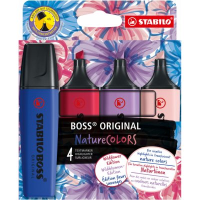 Zvýrazňovač STABILO BOSS ORIGINAL NatureCOLORS Wildflower - sada 4 ks – Zboží Živě