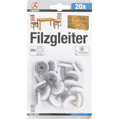 Podložky filcové pod nábytek, se šrouby, O 24 mm, 20dílná sada - BGS 80862 – Hledejceny.cz