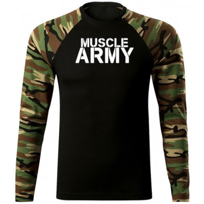 Dragova Fit-T tričko s dlouhým rukávem muscle woodland