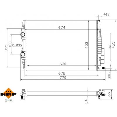 Chladič vody pro motor NRF 53843A – Zboží Mobilmania