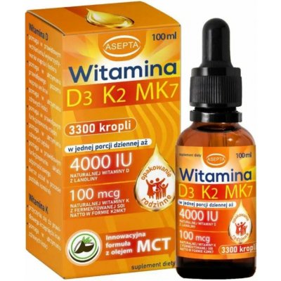 Asepta Vitamin D3 K2 MK7 s MCT olejem 100 ml – Hledejceny.cz