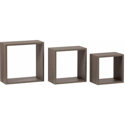Autronic Polička nástěnná, sada 3 ks, MDF, 3D dekor dub sonoma dark, baleno ve fólii P-008 SON – Hledejceny.cz