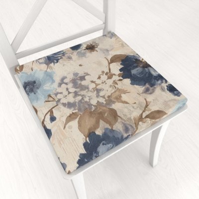 Biante Parma PM-113 Modré květiny na smetanovém 38 x 38 x 3 cm – Zboží Dáma