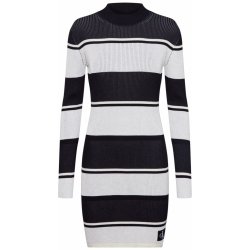 Calvin Klein Jeans úpletové šaty Long sleeve rib sweater dress bílá černá