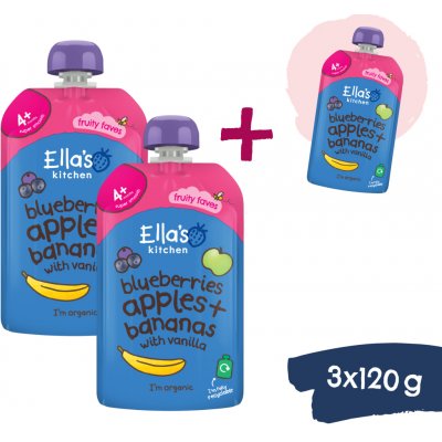Ella's Kitchen BIO Jablko borůvka a banán 120 g – Zboží Dáma