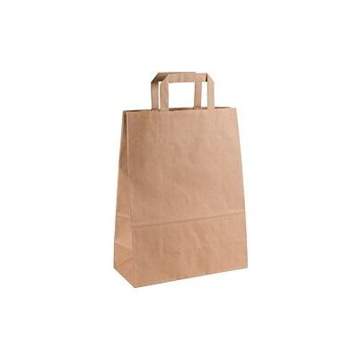 Papírová taška hnědá 260x120x340 mm s plochým uchem – Zboží Živě