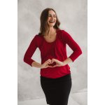 Těhotenská kojící halenka Kangaroo 7/8 rukáv Red – Zboží Dáma