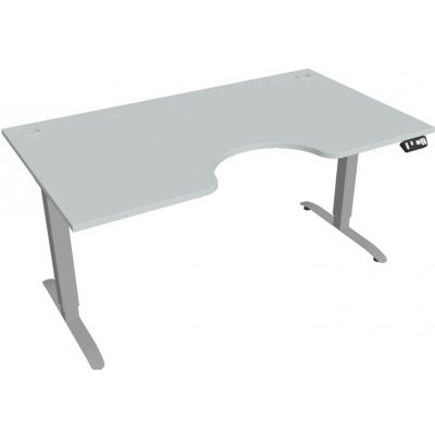 Hobis Office Pro psací stůl Motion MS ERGO 2 Šířka: 160 cm, Barva desky: šedá, Barva kovu: šedá RAL 9006 Šířka 120-180 cm / 27 barevných variant