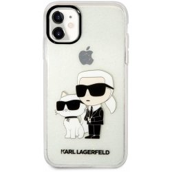 Pouzdro Karl Lagerfeld IML Glitter Karl and Choupette NFT iPhone 11 čiré