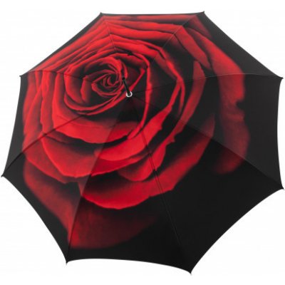 Doppler Elegance Růže dámský luxusní deštník s potiskem růže černý – Zboží Mobilmania