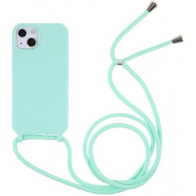 Pouzdro SES Gumové ochranné se šňůrkou na krk Apple iPhone 13 Pro - světle zelené – Zboží Mobilmania
