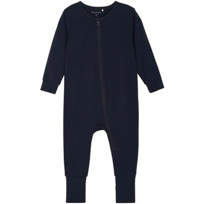 Rostoucí bambusové pyžamo na zip overal modrá Dark Navy MINYMO – Sleviste.cz