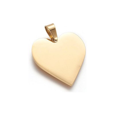 Šperky4U Zlacený ocelový přívěšek srdce DR1323 GD – Zboží Mobilmania