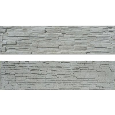 Betonový panel rovný oboustranný štípaný kámen 200 x 50 x 4,5 cm - přírodní