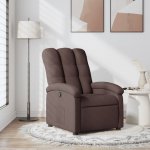 Shumee elektrické masážní polohovací křeslo tmavě hnědé textil – Zboží Dáma