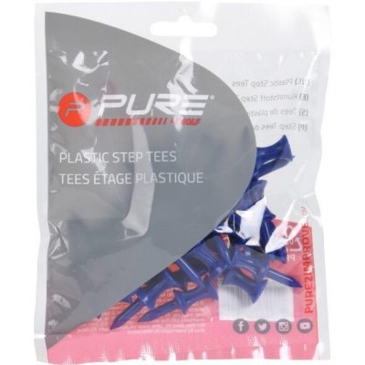 PURE 2 IMPROVE PLASTIC STEP TEES 37MM 30KS Golfová týčka, modrá – Zboží Dáma